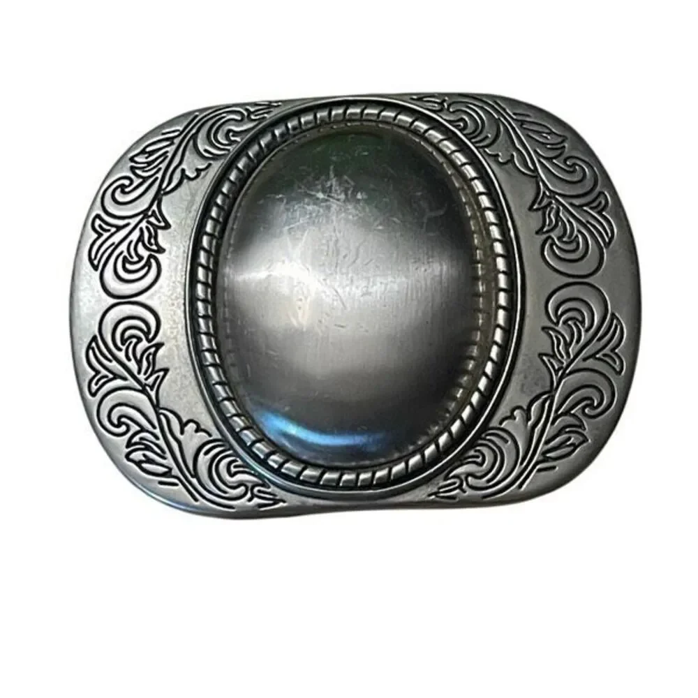 VINTAGE ART DECO SILVER BELT BUCKLE